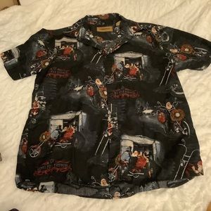 Clearwater Outfitters North Pole Choppers Santas Garage S/S Button Down Med -M5